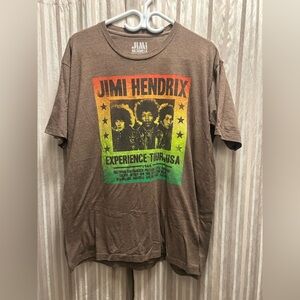Jimi Hendrix Brown Graphic T-Shirt, Men’s XL